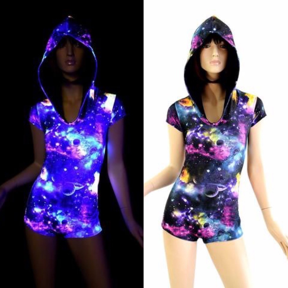 Galaxy festival romper with zipper front